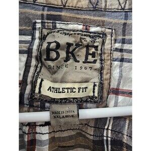 Buckle BKE Shirt Mens Large Brushed Plaid Western Pearl Snap Athletic Fit Button